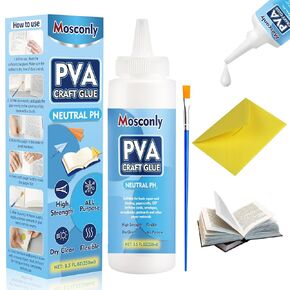 PVA PVA Glue ، 8.5 أوقية Art Precision Precision Glue ، جودة الأرشيف الخالية من الأحماض الكتب الرزمة ، يجف واضحة ومرنة ، مثالية للإطار ، التصنيفات التصويرية ، الحرف الورقية