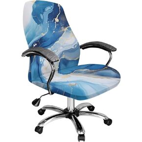 Wanyint Marble Blue Office Office Coord Cover Cover anti Slip Protection Boss Rotating Office Cover Cover Cover Cover Cover مع قاع مرن ، L.