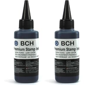 Bulk 2x Black Stamp Enk Enk by BCH - Premium Grade -2.5 Oz (75 ML) حبر لكل زجاجة