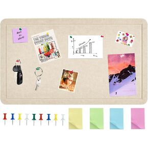 Vuzvuv Black 28"x16" Large Cork Board with 50 Push Pins & Sticky Notes, Self-Adhesive Bulletin Board for Wall, Felt Pin Vision Board for Paste Notes,Schedules Offices Home