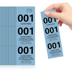 500 Pcs Coat Check Tickets Bulk Paper Coat Room Tags Coat Checks Coat Check Numbers Coat Check Tags Claim Ticket 1.7 * 5inch (Blue)