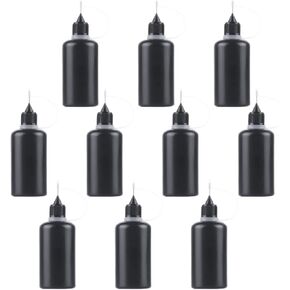 Joyangy 10-Pack 20ml Precision Tip Applicator Bottles, Black Plastic Squeeze Bottles with Metal Needle Tips for Glue/Paint/Epoxy, DIY Craft & Model Making
