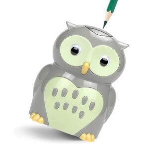 Eagle Owl Electric Pencil Sharpener ، تصميم حيوان كرتون لطيف ، يتم تشغيل البطارية (البومة)