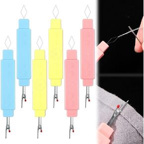 Hjzhii 2 في 1 إبرة الخيوط التماس seam ripper ، 6 pcs needle threaders التماس التماس لخياطة التماس مزيل الأداة الصارار المقل