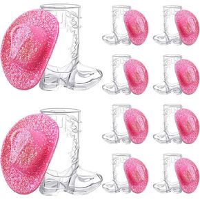 Vesici 20 PCS Glitter Mini Cowgirl Hat Tiny Cowboy Shot Glass Decor
