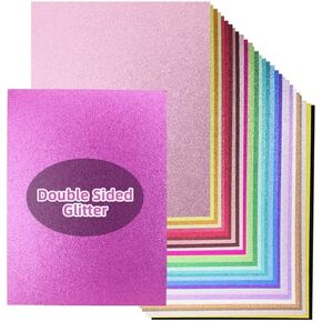 100lb Heavy Double Sided Colorful Glitter Paper Cardstock 8.5x11 30 Sheets 300gsm Thick Pastel Sparkly Card Stock for Cricut Card Making Paper Crafting