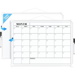 Maxgear Monthly Planner Dry Erase Board ، 16 "x12" تقويم أبيض شهري على الوجهين للجدار ، تقويم محو جاف مغناطيسي صغير ، لوح أبيض محمول مع علامة للتخطيط والكتابة والرسم