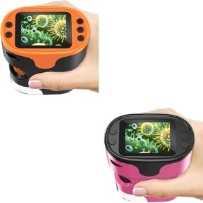 2 Pack Bebang PM1000 Microscope Handheld للأطفال (Orange + Pink)