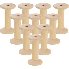 Uxcell 12pcs بكرة خشبية فارغة ، 1.8 "× 3.1" غير مكتملة الأسلاك الخشبية النسيج البكرات خيط الفارغ للحرف اليدوية.