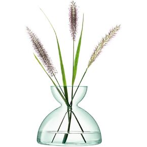 LSA International Canopy Decorative Vase 4", Luxury Handcrafted Recycled Glass Flower Holder Modern Bulb Planter with Domed Base