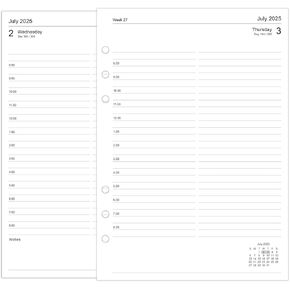 newestor 2025-2026 Daily Planner Refill for A5 6-Ring Binders, Day on One Page, July 2025 to June 2026, 6 Holes