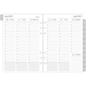 newestor 2025-2026 A5 Planner Inserts, Filofax A5 Compatible, Jul 2025 - Jun 2026, Weekly and Monthly Appointment Book Pages, Tabbed, 6 Holes