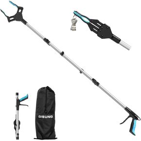أداة Reacher Grabber شديدة التحمل: 2 عبوة من أدوات الإمساك القابلة للطي مقاس 44 بوصة و30 بوصة لكبار السن مع فك دوار متطور مضاد للانزلاق و2 كيس برباط، أداة مساعدة قوية للوصول إلى القمامة لالتقاط القمامة