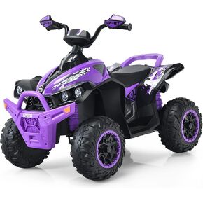 infans Kids Ride on ATV ، 12V 4 Wheeler Quad Toy مع الموسيقى والقرن وسرعات منخفضة منخفضة وأضواء LED وركوب كهربائية على لعبة وعجلات تعمل بالبطارية للأطفال الذين تزيد أعمارهم عن 3 سنوات (الأزرق)