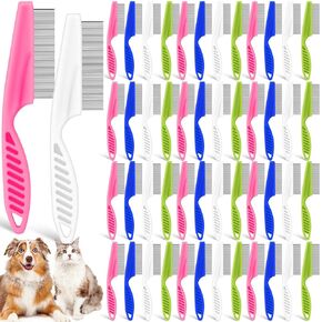 50 pcs براغيش للمشط للكلاب والقطط براغيث براغيث وحيوانات أليف مشط الفولاذ المقاوم للصدأ الصلب المقاوم للصدأ أداة لإزالة البقع المسيل للدموع تفكك وتصريح الوجه الكفوف لمتجر الحيوانات الأليفة
