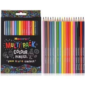 Macaroni Multi-Pack Color Pencils, 18 Neon, Color & Metallic Pencils