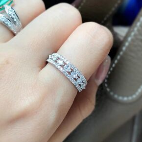 sdouefos فرق الزفاف للنساء الفضة Zirconia Zirconia Ring CZ Rings قابل للتكدي