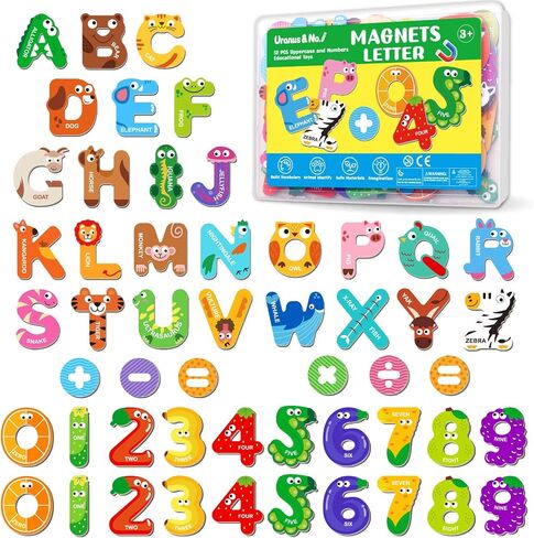 Magnetic Letters, Fridge Alphabet Magnets ABC for Toddlers 1-3, 26 PCS Cute Animal Uppercase Refrigerator Toys, Preschool Spelling Learning Games, Ideal Educational Gift for Kids 3 4 5 Years Old in Saudi Arabia