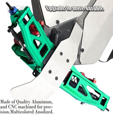 Upgrades for 1/10 Rustler Slash Stampede Hoss 4x4 VXL,Drive Shaft CVD with Hex&Aluminum Big Bore RC Shock&Suspension Arm&Caster Block,Steering Blocks,Rear Stub Axle Carriers,Silver With Green in Kuwait