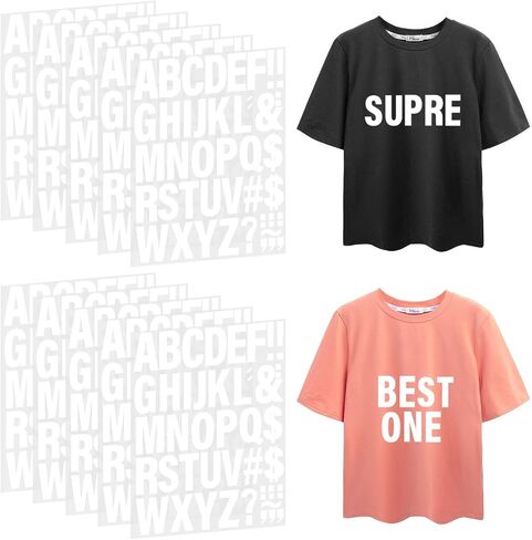 FR 10Pcs Iron On Transfer Letters A-Z for T-Shirts,Hoodies,Pajamas,Bags,Hats and Other Handicrafts（Black） in Kuwait