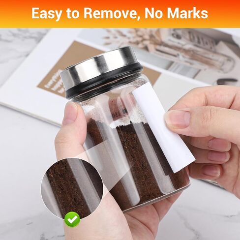 Segarty Preprinted Spice Labels, 432 Round Black Printed Pantry Labels and Blank Stickers with 1 Chalk Marker Set, Reusable Write-on Stickers for Spice Jars Rack, Food Containers, Seasoning Bottles in Kuwait