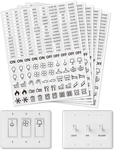 900 Pcs Light Switch Sticker Labels, 57 Designs Transparent Switch ID Sticker Blue Switchboard Label Decals for Home Kitchen Bathroom Office School in Saudi Arabia