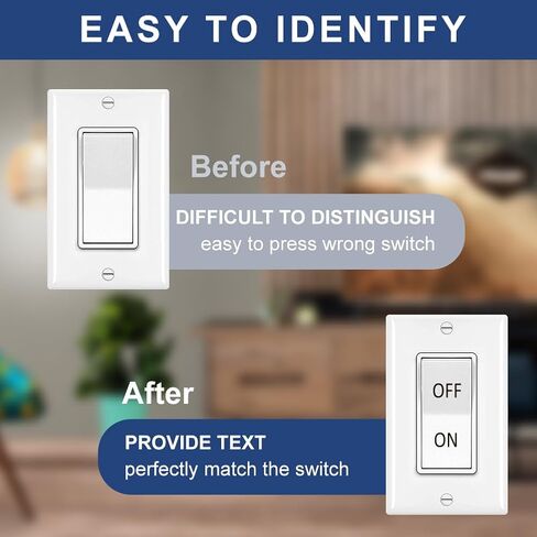 900 Pcs Light Switch Sticker Labels, 57 Designs Transparent Switch ID Sticker Blue Switchboard Label Decals for Home Kitchen Bathroom Office School in Saudi Arabia