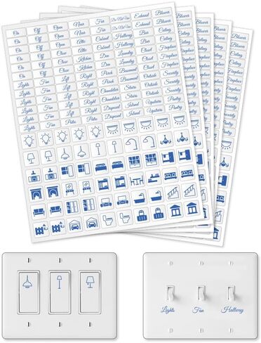900 Pcs Light Switch Sticker Labels, 57 Designs Transparent Switch ID Sticker Blue Switchboard Label Decals for Home Kitchen Bathroom Office School in Saudi Arabia