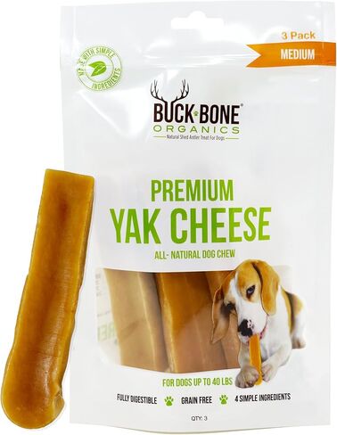 Buck Bone Organics Yak Cheese Chews for Dogs, All Natural Himalayan Yak Chew, Long Lasting Pet Treats, Odor Free, with Limited Ingredients (1 Ex Large Stick) in Saudi Arabia