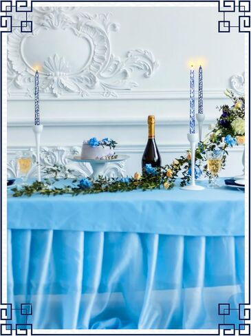 12 Pack Chinoiserie Taper Candles Blue and White Taper Candle 10inch Blue Willow Decorative Taper Candles Bulk for Coworkers Home Decoration Wedding Women in Saudi Arabia