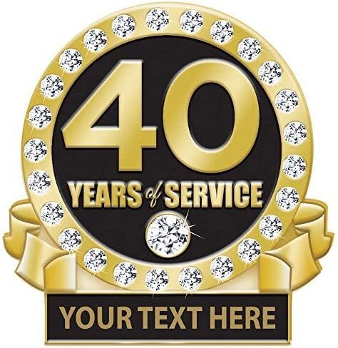 1 Year of Service Pin, 1 Year Award Pin with Rhinestone, Engraving Included Prime in Saudi Arabia