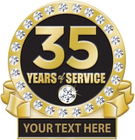 1 Year of Service Pin, 1 Year Award Pin with Rhinestone, Engraving Included Prime in Saudi Arabia