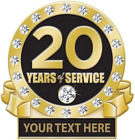 1 Year of Service Pin, 1 Year Award Pin with Rhinestone, Engraving Included Prime in Saudi Arabia