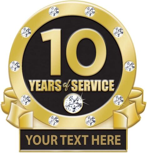1 Year of Service Pin, 1 Year Award Pin with Rhinestone, Engraving Included Prime in Saudi Arabia