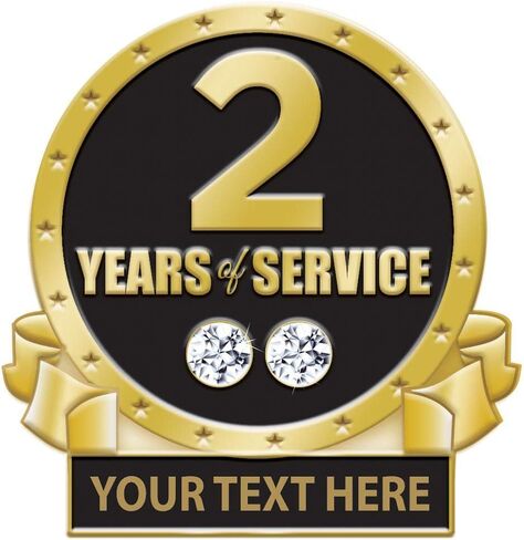 1 Year of Service Pin, 1 Year Award Pin with Rhinestone, Engraving Included Prime in Saudi Arabia