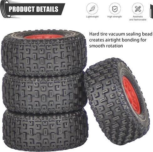 Pre-Glued 1/14 RC Truck Tires & Wheels (4PCS) - 12mm Hex All-Terrain Tires 2.56" OD - Compatible with Traxxas, ARRMA Mojave GROM, Tamiya Kyosho HPI 1/14-1/18 Scale On/Off Road in Saudi Arabia