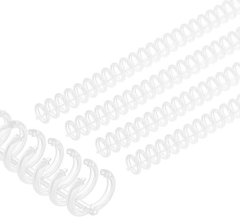 Patikil 12mm (1/2 ") لفائف ربط دوامة بلاستيكية ، 50 PCS اللوحيات الملزمة 85 ورقة 3: 1 حلزونية ملزمة الملعب لألواح الورق الملزمة ، أبيض شفاف in Kuwait