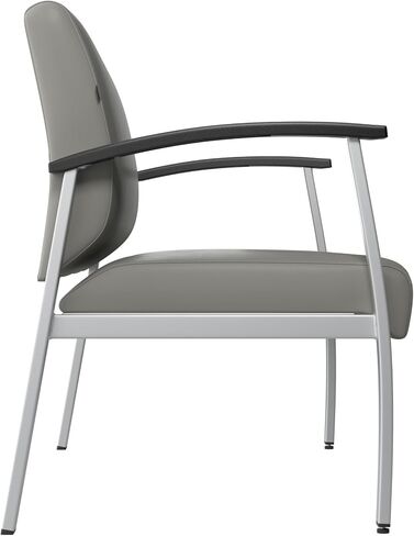 Bush Business Furniture Arrive Waiting Room Loveseat with Arms in Light Gray Vinyl, Reception Area Seating for Office and Lobby in Saudi Arabia