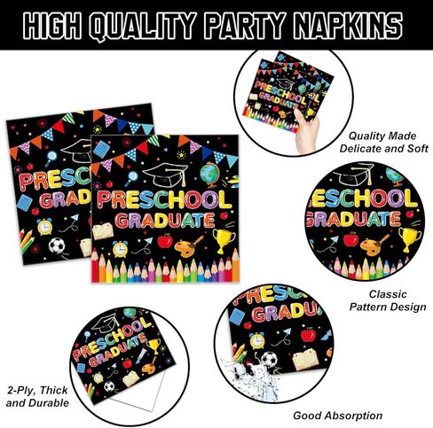 150pcs لوحات التخرج من مرحلة ما قبل المدرسة والمناديل 2025 تخرج التخرج ما قبل المدرسة لوحات الورق لوحات التخرج من أدوات ماء أدوات تخرج من أدوات تخرج رياض الأطفال ، خدمة 50 in Kuwait