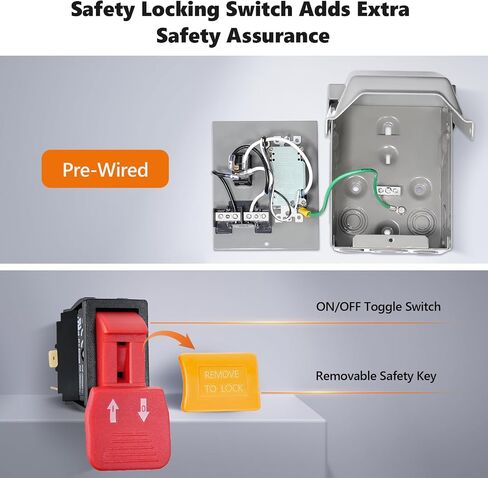 SURAIELEC Outdoor Electrical Outlet with Cover, 20 AMP WRTR GFCI Receptacle Plug, Rainproof 3R Enclosure, Weatherproof Exterior All Metal Power Switch Box for Halloween Decorations, Light, ETL Listed in Kuwait