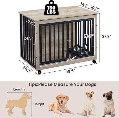 Rovibek Dog Crate TV Stand ، 75 بوصة ، قفص كلب مزدوج ، أثاث قفص الكلب لكلاب ، بيوت الكلاب الداخلية مع الأبواب المزدوجة ، قفص الكلاب مع مقسم قابل للإزالة للكلاب المتوسطة الكبيرة ، بني in Saudi Arabia