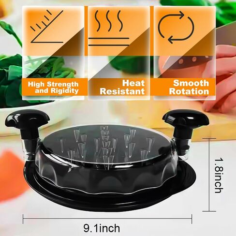 Chicken Shredder Pro, Chicken Shredder Tool Twist for Effortlessly Shredding Chicken and Vegetables, 10.8" Visible Meat Shredder with Transparent Lid, Ergonomic Handle, Non-Slip Base, BPA Free (Black) in Saudi Arabia