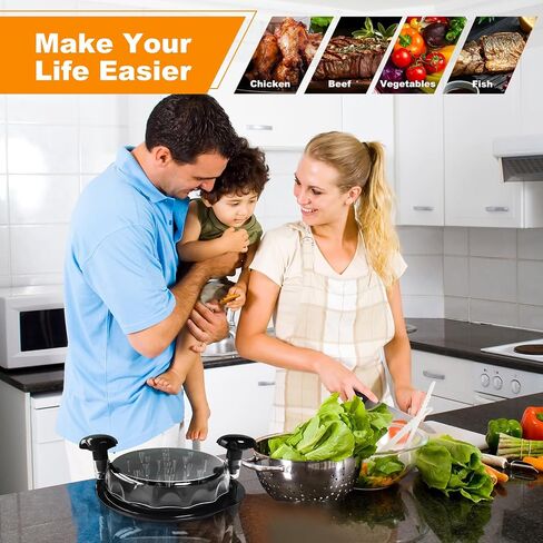 Chicken Shredder Pro, Chicken Shredder Tool Twist for Effortlessly Shredding Chicken and Vegetables, 10.8" Visible Meat Shredder with Transparent Lid, Ergonomic Handle, Non-Slip Base, BPA Free (Black) in Saudi Arabia