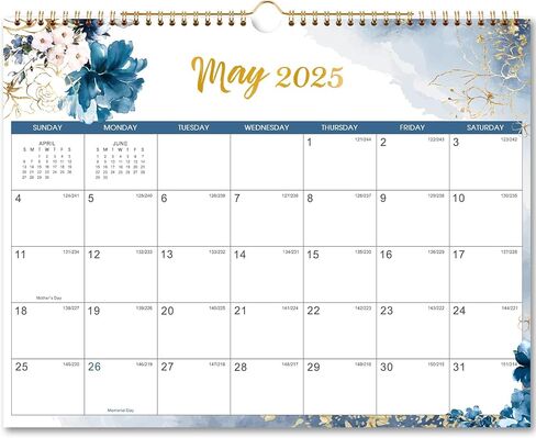 2025 Wall Calendar - 12 Months Wall Calendar from Jan. 2025 - Dec. 2025, 14.8" x 11.6", Large Wall Calendar 2025 for Daily Organizing in Saudi Arabia