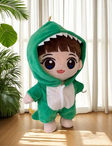 20cm Plush Doll Clothes. Black Hoodie & Blue Jeans, Two Pieces Set. Clothes Only. Plush Doll Is Not Included in Kuwait