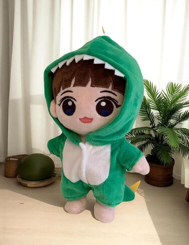20cm Plush Doll Clothes. Black Hoodie & Blue Jeans, Two Pieces Set. Clothes Only. Plush Doll Is Not Included in Kuwait