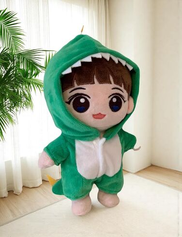 20cm Plush Doll Clothes. Black Hoodie & Blue Jeans, Two Pieces Set. Clothes Only. Plush Doll Is Not Included in Kuwait