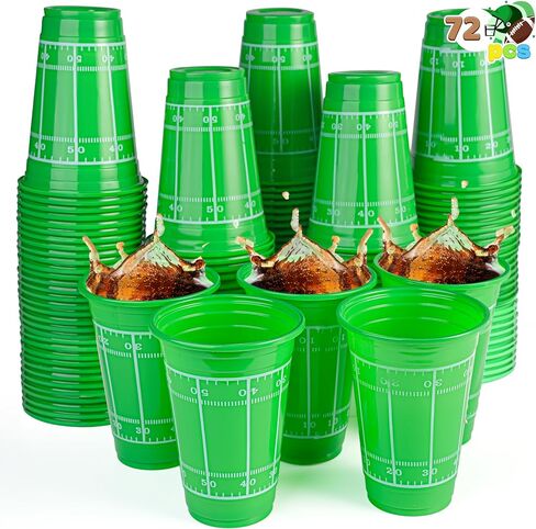 JOYIN 72 Pcs 16oz Football Plastic Cups, Disposable Party Cups Tableware for Football Party, Tailgate Events, Birthday Party Supplies Favors, Football Decorations in Saudi Arabia