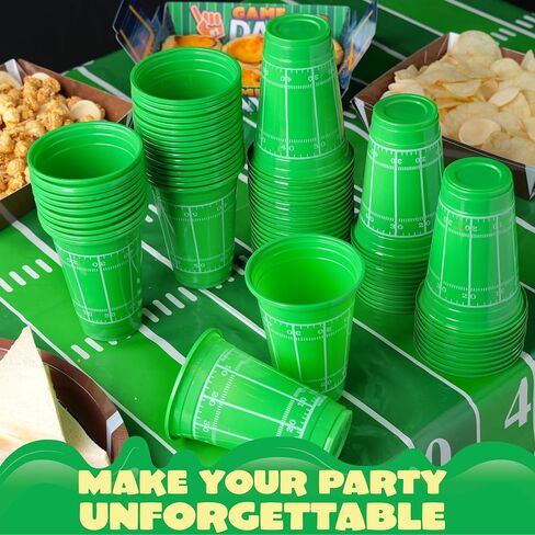 JOYIN 72 Pcs 16oz Football Plastic Cups, Disposable Party Cups Tableware for Football Party, Tailgate Events, Birthday Party Supplies Favors, Football Decorations in Saudi Arabia