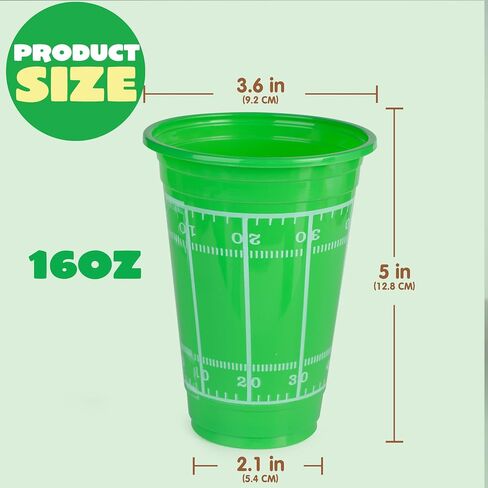 JOYIN 72 Pcs 16oz Football Plastic Cups, Disposable Party Cups Tableware for Football Party, Tailgate Events, Birthday Party Supplies Favors, Football Decorations in Saudi Arabia